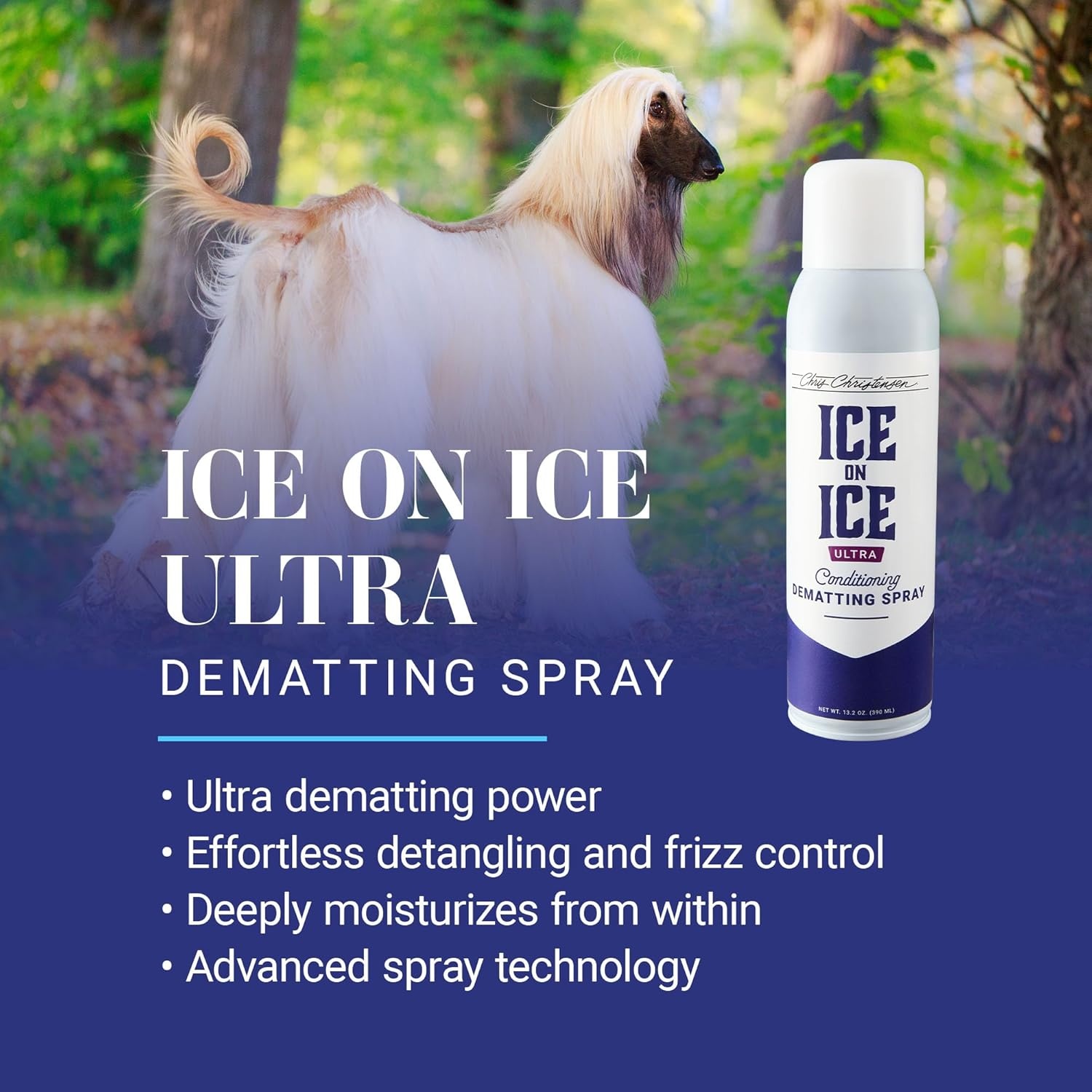 image:imageChris Christensen Ice on Ice Ultra Conditioning Dematting Spray Dog Conditioner Groom Like a Professional Lightweight Formula Dematts amp Detangles Conditions amp Protects Made in the USA 132oz