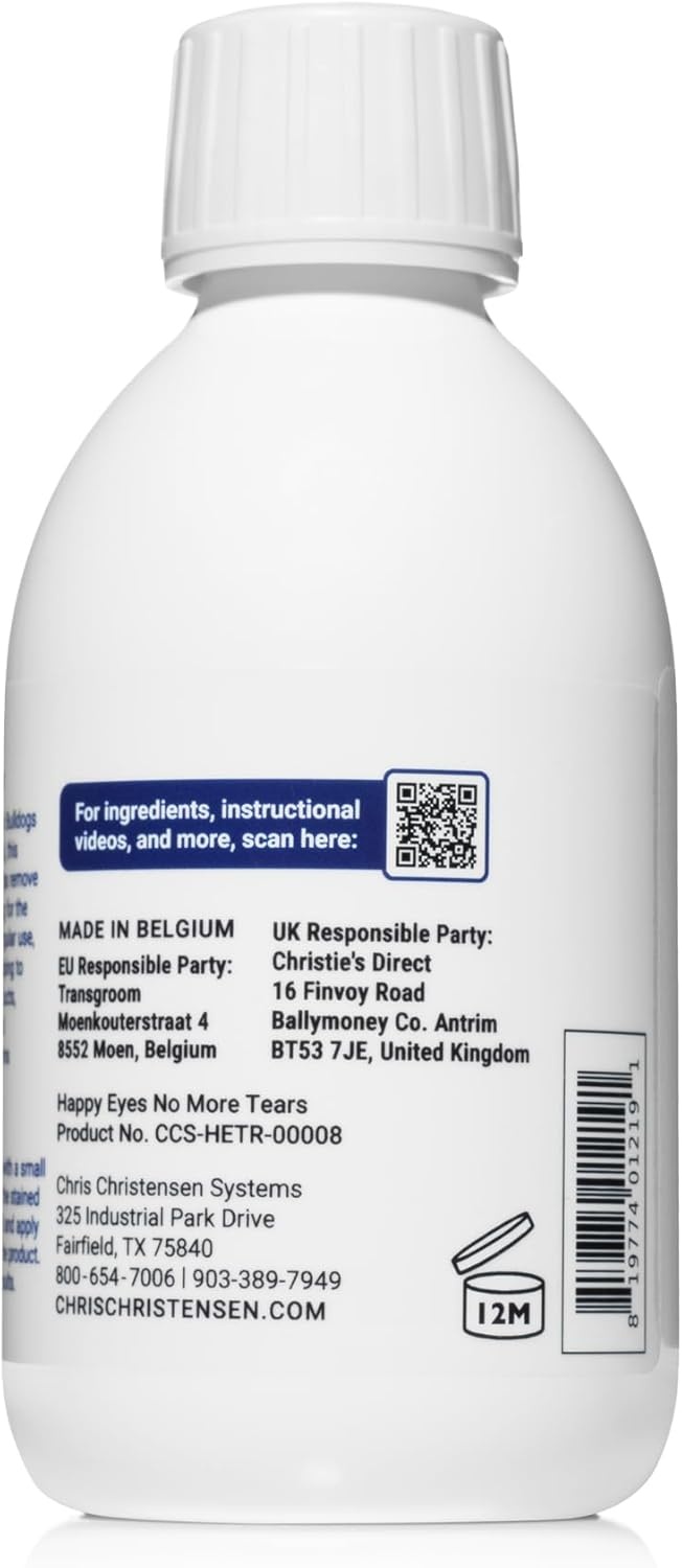 image:imageChris Christensen Happy Eyes Tear Stain Remover Lotion amp Brightener Tear Stain Remover for Short Nosed Dogs French Bulldogs Dogs and Cats Made in USA 85oz