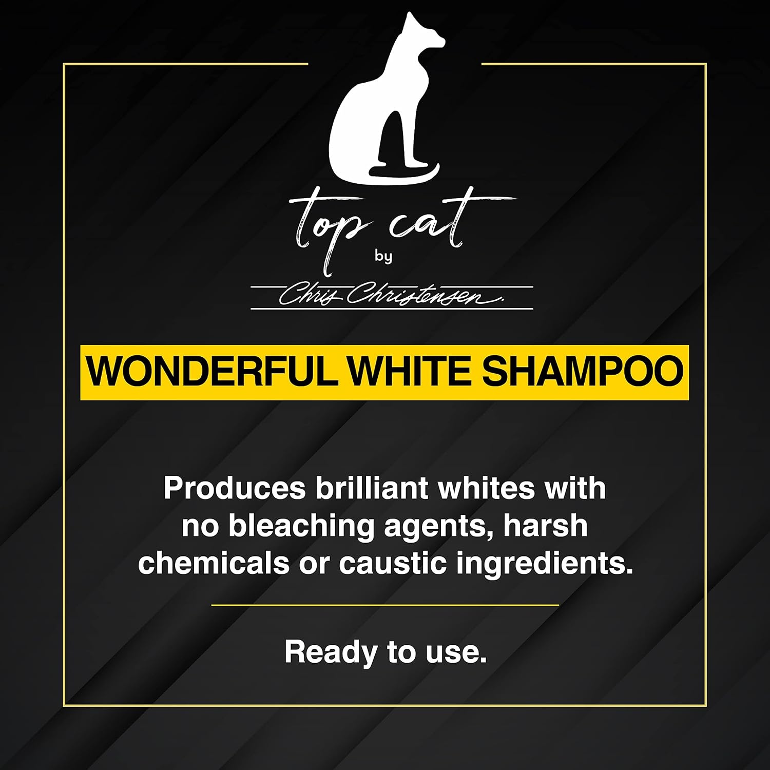 image:imageChris Christensen Top Cat Wonderful White Shampoo for Cats Groom Like a Professional Corrects Yellow Brightens All Coat Colors Made in USA 32 oz