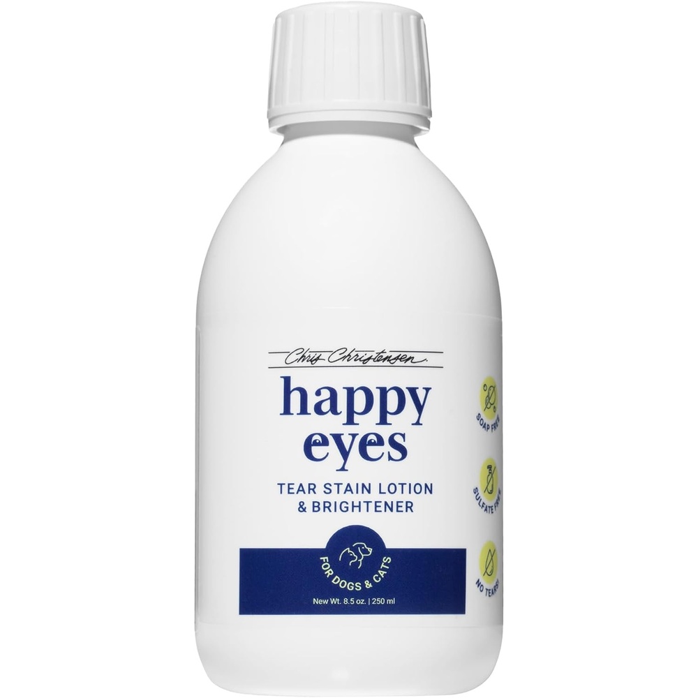 image:imageChris Christensen Happy Eyes Tear Stain Remover Lotion amp Brightener Tear Stain Remover for Short Nosed Dogs French Bulldogs Dogs and Cats Made in USA 85oz