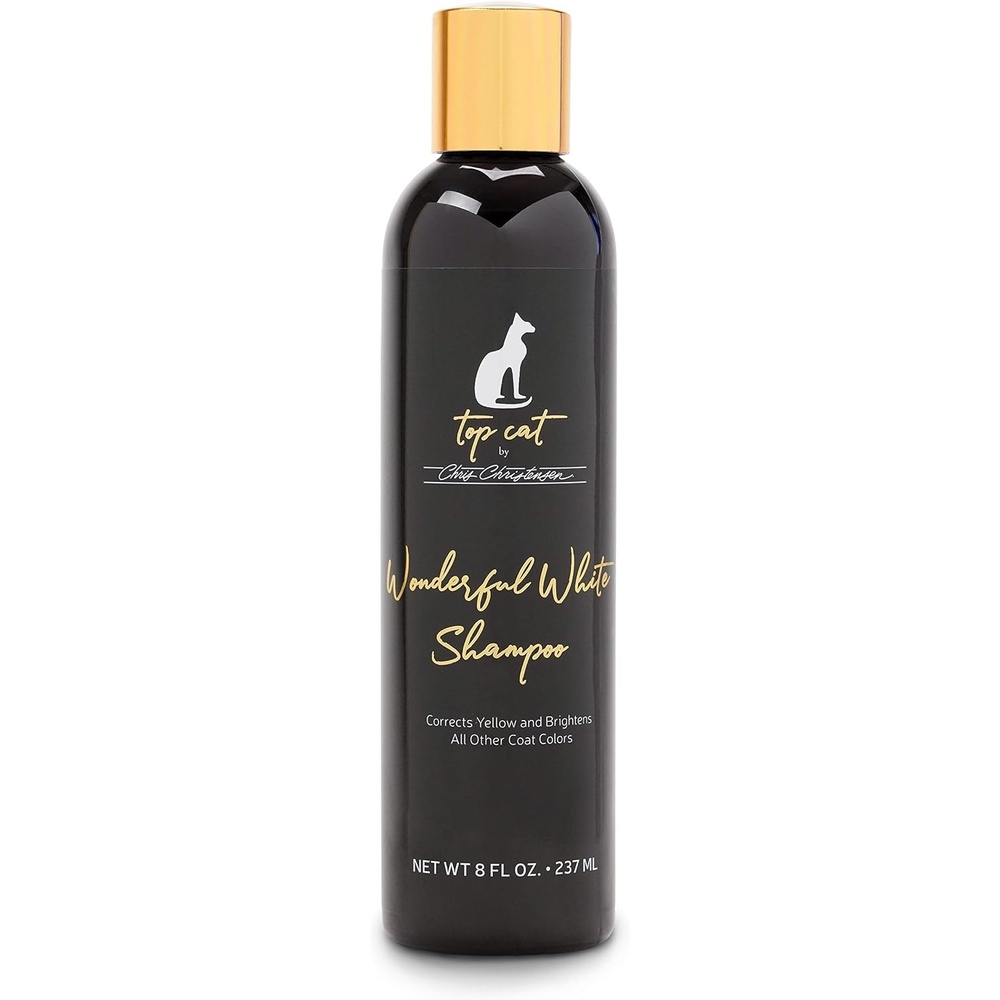 image:imageChris Christensen Top Cat Wonderful White Shampoo for Cats Groom Like a Professional Corrects Yellow Brightens All Coat Colors Made in USA 32 oz