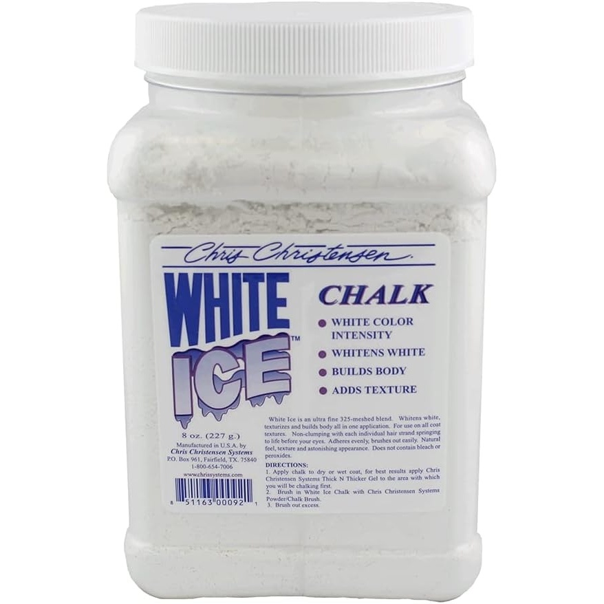 image:imageChris Christensen White Ice Chalk Dog Cosmetics Groom Like a Professional Natural Look Easy to Apply and Blend Does Not Contain Bleach or Peroxide Made in The USA 8 oz8oz