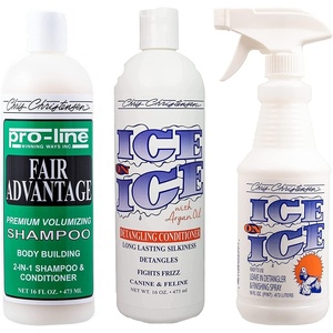 image:imageChris Christensen Shampoo amp Conditioner 16 oz Bundle  ProLine Fair Advantage Shampoo  Ice on Ice Detangling Conditioner  DentanglingFinishing Spray Groom Like a Professional Made in USA