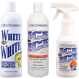 image:imageChris Christensen Shampoo amp Conditioner 16 oz Bundle  White on White Shampoo  Ice on Ice Detangling Conditioner  Ice on Ice DetanglingFinishing Spray Groom Like a Professional Made in USA