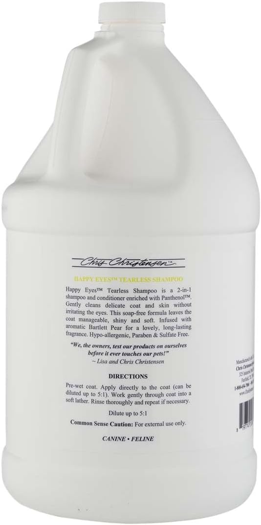 image:imageChris Christensen Happy Eyes Ultra Concentrated Tearless Dog Shampoo Makes up to 5 Bottles Groom Like a Professional HypoAllergenic Sulfate Free No Tears All Coat Types Made in USA GallonGallon