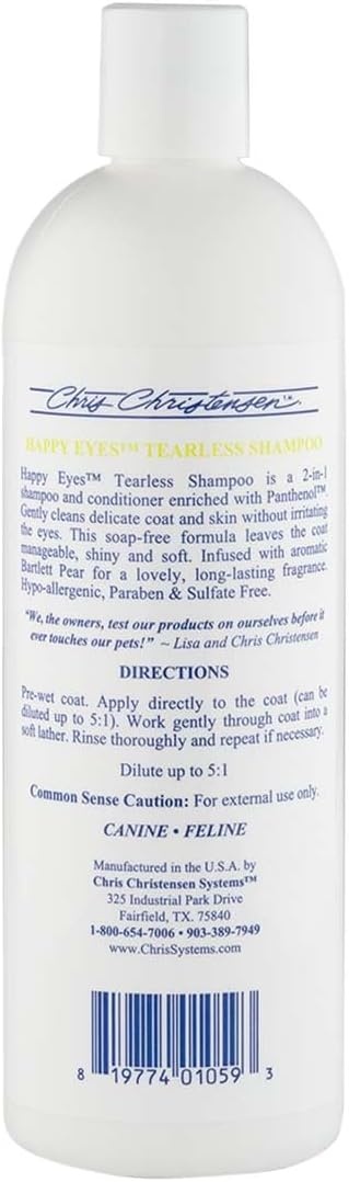 image:imageChris Christensen Happy Eyes Ultra Concentrated Tearless Dog Shampoo Makes up to 5 Bottles Groom Like a Professional HypoAllergenic Sulfate Free No Tears All Coat Types Made in USA Gallon16 Ounce
