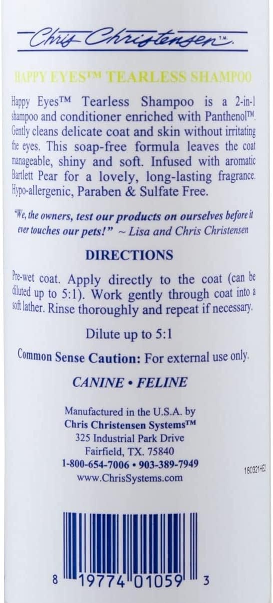 image:imageChris Christensen Happy Eyes Ultra Concentrated Tearless Dog Shampoo Makes up to 5 Bottles Groom Like a Professional HypoAllergenic Sulfate Free No Tears All Coat Types Made in USA Gallon16 Ounce