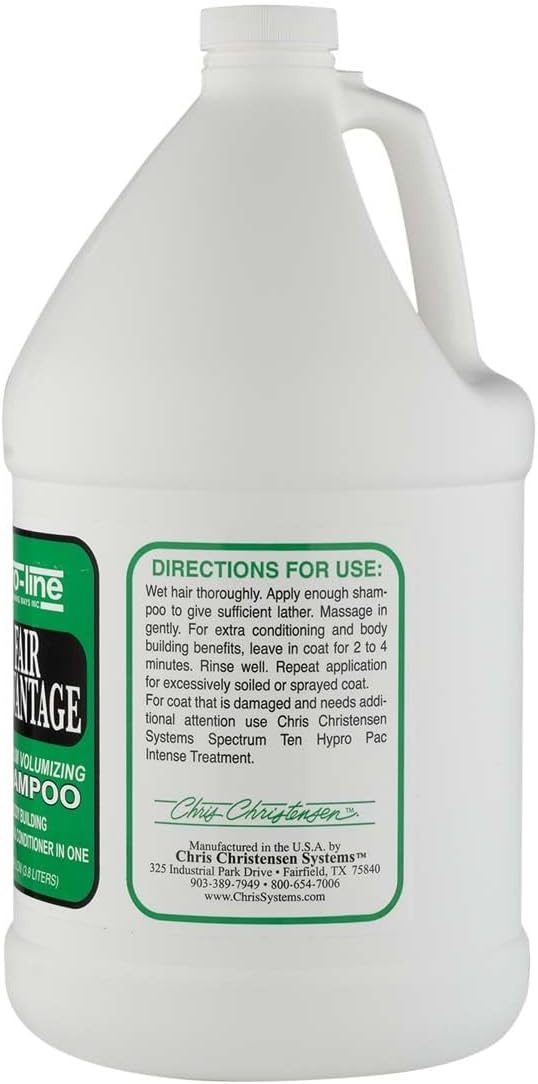image:imageChris Christensen ProLine Fair Advantage Shampoo amp Conditioner Premium Volumizing Shampoo for Dogs Build Body While Providing Moisture Anti Static Formula 2 in 1 Shampoo amp ConditionerGallonGallon
