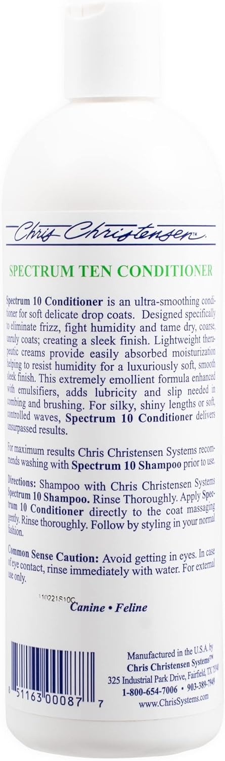 image:imageChris Christensen Shampoo amp Conditioner 16 oz Bundle White on White Shampoo Spectrum Ten Therapeutic Cream Conditioner Groom Like a Professional Made in USA