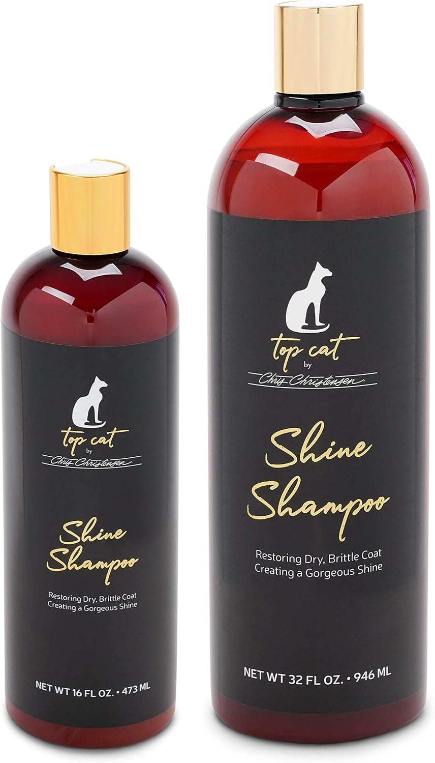 image:imageChris Christensen Top Cat Shine Shampoo for Cats Groom Like a Professional Restores Dry amp Brittle Coat Creates a Gorgeous Shine Made in USA 32 oz